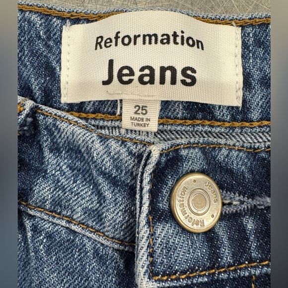 Reformation Cary High Rise Slouchy Wide Leg Jeans Size 25 - Picture 5 of 8